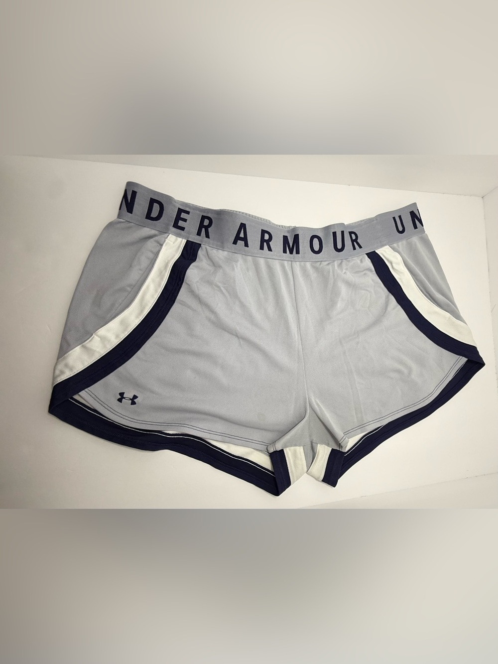 Under Armour HeatGear Running Shorts XXL Gray Blue Athletic Shorts